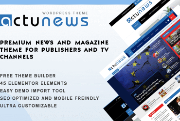 Actunews - Elementor News and Magazine WordPress Theme