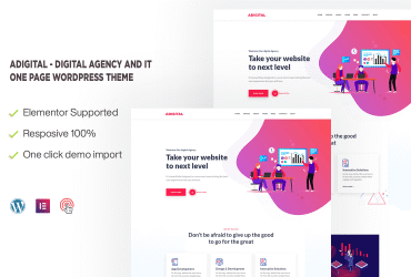 Adigital - Digital Agency and IT One page WordPress Theme