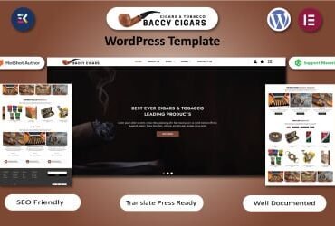 Baccy Cigars - Cigars & Tobacco WordPress Elementor Template