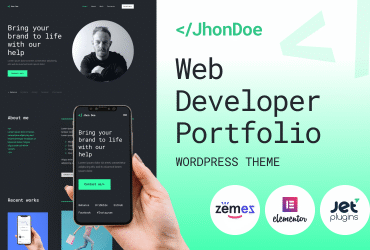 Jhon Doe - Contemporary Web Developer WordPress Theme