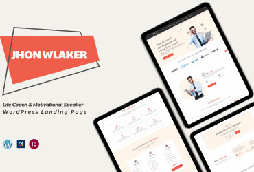 Jhon Walker Personal Advisor  & Life Coach WP Landing Page