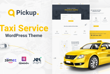 Pickup - Fast And Reliable Taxi Service Website WordPress Theme