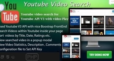 Youtube Video Search - Youtube API V3 PHP Script