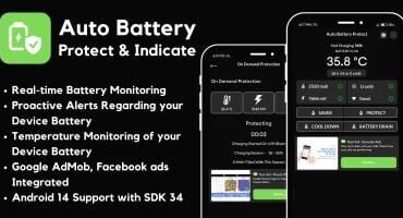 Auto Battery Protect Indicate AdMob Ads Android