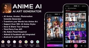 Anime AI Art Generator with AdMob Ads Android