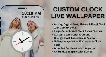Custom Clock Live Wallpaper Analog Digital Android