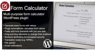 Estimate Form Costs Calculator - Wordpress plugin