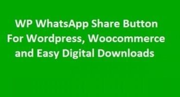 Wordpress WhatsApp Share Button Plugin