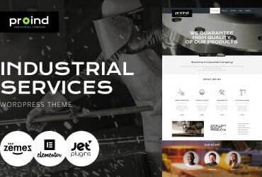 Proind - Industrial Services Multipurpose Modern WordPress Elementor Theme