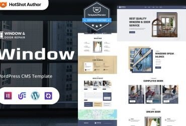 Window & Door Repair - Window Installation And Repair WordPress Elementor Theme